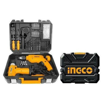 BỘ MÁY KHOAN VÀ ĐỒ NGHỀ GIA ĐÌNH 108 CHI TIẾT 680W 13MM INGCO HKTHP11081- HÀNG CHÍNH HÃNG