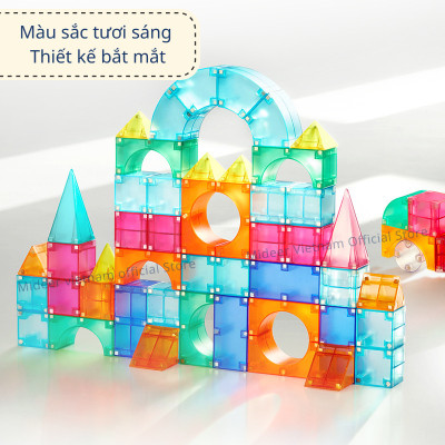 Đồ chơi xếp hình nam châm ánh sáng hình khối - Mideer Creative Magnetic Building Blocks - Dành cho bé từ 3 tuổi