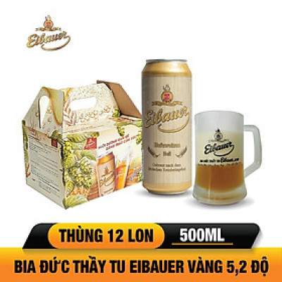 [SINCE 1810] Hộp Quà Tết - Thùng Đức Thầy Tu Eibauer Vàng 5.2 Độ - Lên Men Tự Nhiên, Nhập Khẩu Chính Hãng