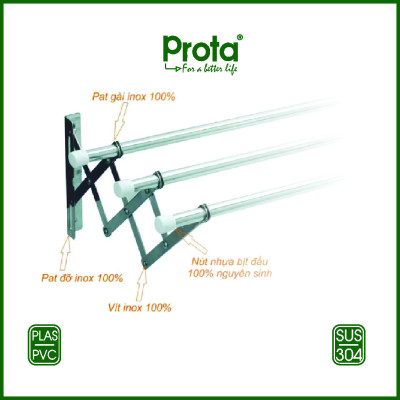 [CHÍNH HÃNG] Pat xếp gắn tường 16mm inox cao cấp (không bao gồm ống inox) - Bào hành 12 tháng