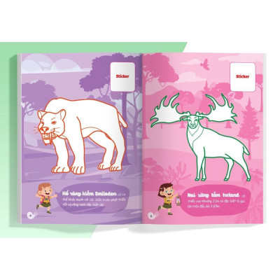Sách - Con Tô Màu - Thám Hiểm Động Vật Cổ Đại (24 Stickers) - Megabook