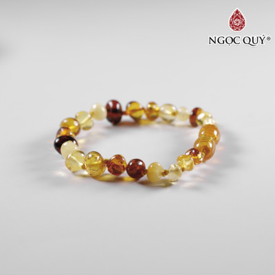 Vòng tay cho bé hổ phách 6mm - Ngọc Quý Gemstones