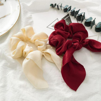 Chun buộc tóc nơ vải satin Hàn Quốc xinh xắn dễ thương tiểu thư - Phụ kiện tóc, dây cột tóc