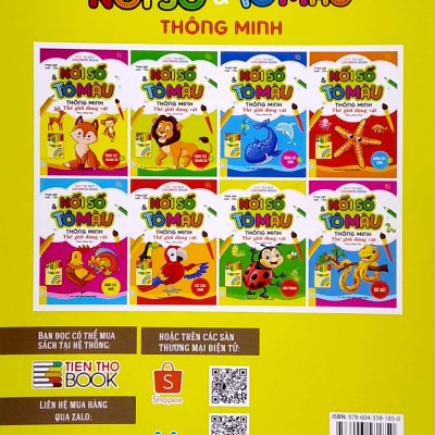 Nối Số Và Tô Màu Thông Minh: Thế Giới Động Vật - Côn Trùng (Song Ngữ Anh - Việt)