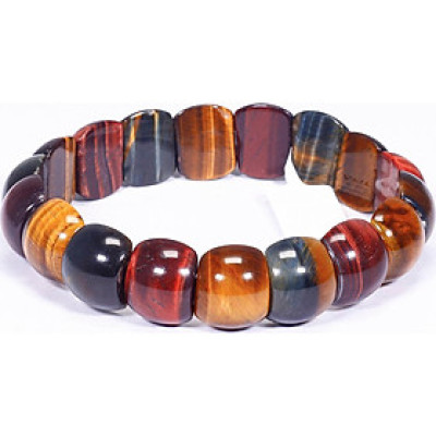 Vòng tay đá mắt hổ tam tài bản tròn - Ngọc Quý Gemstones