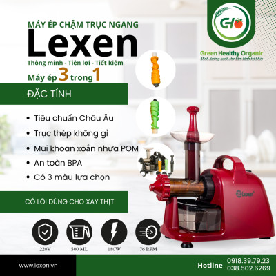Máy ép trái cây hoa quả tốc độ chậm LEXEN - Hàng Nhập Khẩu