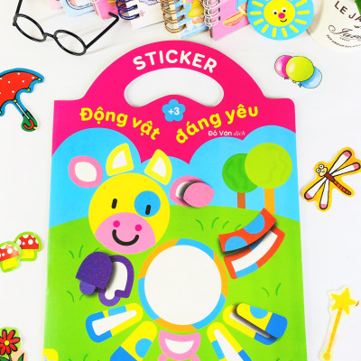 Sách - Conbo 4 cuốn Sticker Động Vật Đáng Yêu - Dành cho bé 2-5 tuổi - ndbooks