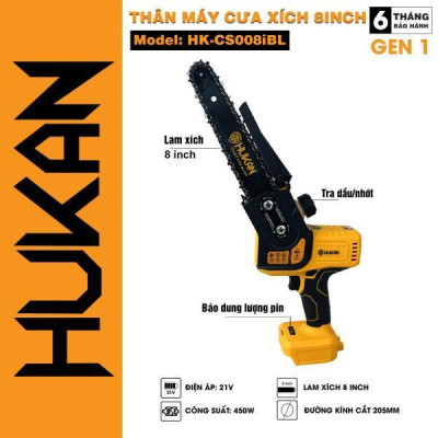 MÁY CƯA XÍCH 450W 8 INCH HK-CS008IBL HUKAN  ( 2PIN + 1 SẠC ) - HÀNG CHÍNH HÃNG
