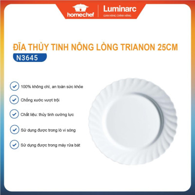Đĩa (dĩa)/Bộ 6 đĩa thủy tinh Luminarc Trianon 25cm N3645/N3645*6 | hàng chính hãng