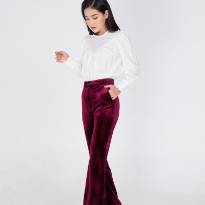 De Leah - Áo Suông Nhún Li Ngực - Trắng