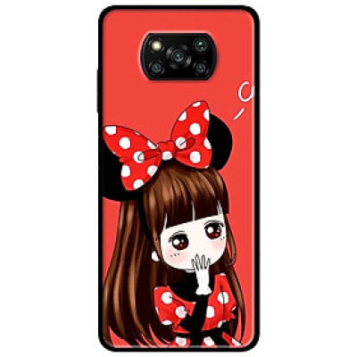 Ốp lưng dành cho Xiaomi Poco X3 mẫu Cô Gái Đầm Chấm Bi