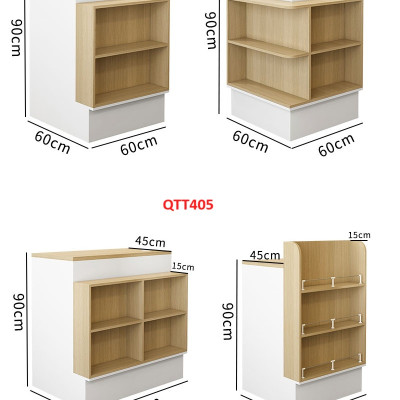 Bàn tính tiền siêu thị , Bàn thu ngân thiết kế tiện lợi QTT405 - Nội thất lắp ráp Viễn Đông Adv