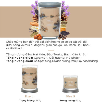 Nến ly tròn sáp đậu nành Yankee Candle size L (567g) - Amber & Sandalwood