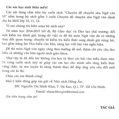 Chuyên Đề Chuyên Sâu Bồi Dưỡng Ngữ Văn 10 (Dùng Chung Cho Các Bộ SGK Hiện Hành) (HA)