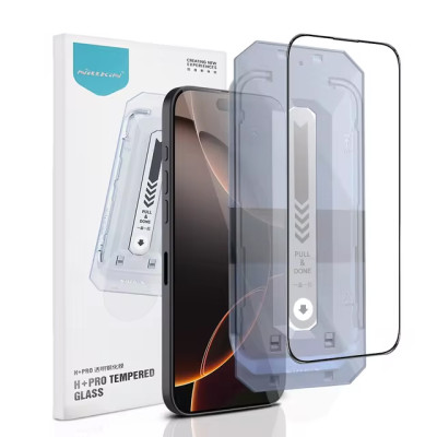 Cường lực Full viền kèm khung cho iPhone 16 Pro Max / 16 Pro / 16 Plus hiệu Nillkin CP+ PRO Phủ Nano, vát cạnh 2.5D, lớp Olephobic - Hàng nhập khẩu