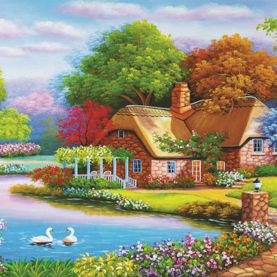 Bộ tranh xếp hình cao cấp 1000 mảnh – Hương Mùa Hè (50x80cm)