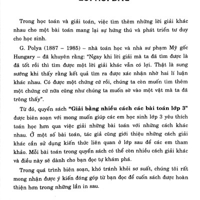 Giải Bằng Nhiều Cách Các Bài Toán Lớp 3 (Biên Soạn Theo Chương Trình Giáo Dục Phổ Thông Mới)
