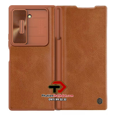 Bao da cho SamSung Galaxy Z Fold6 chính hãng Nillkin QIN có ngăn đựng bút - Hàng nhập khẩu