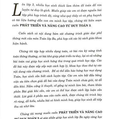 Phát Triển Và Nâng Cao Tư Duy Toán 3 (Biên Soạn Theo Chương Trình GDPT Mới)