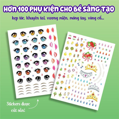 Sách - Trang Điểm Công Chúa Quả Cara - Tô Màu Và Bóc Dán Hơn 100+ Stickers Xinh Đẹp Cho Bé Gái - Megabook