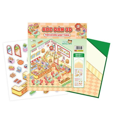 Sách - Bóc Dán 3D - Tiệm Gà Rán Baby Three