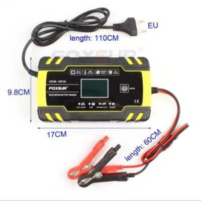 BỘ SẠC BÌNH ẮC QUY FOXSUR 12V-24V CHỐNG NGƯỢC CHẬP KHỬ PHỤC HỒI CHỨC NĂNG BÌNH