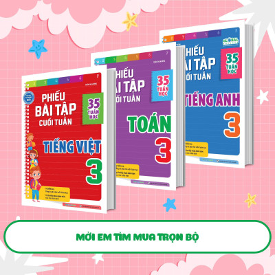 Sách - Phiếu Bài Tập Cuối Tuần Toán Và Tiếng Việt Lớp 3 - Combo 2 Cuốn - Megabook