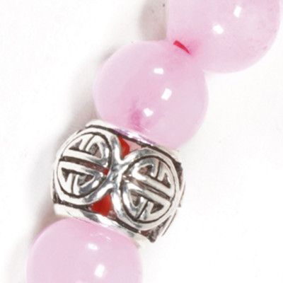 Vòng thạch anh hồng Phối Charm  bạc (8mm) Ngọc Quý Gemstones