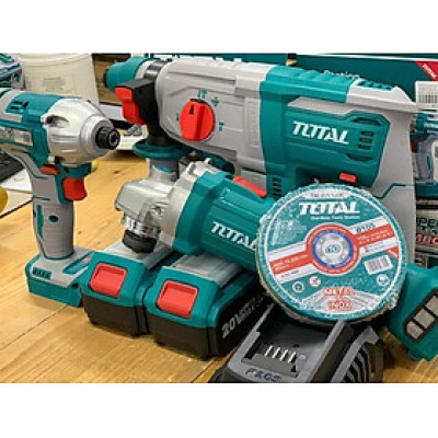BỘ COMBO 3 MÁY KHOAN ĐỘNG LỰC, MÁY MÀI GÓC VÀ MÁY SIẾT  VÍT DÙNG PIN 20V (2 pin  4.0Ah & 1 sạc) TOTAL TOSLI2301510 - HÀNG CHÍNH HÃNG
