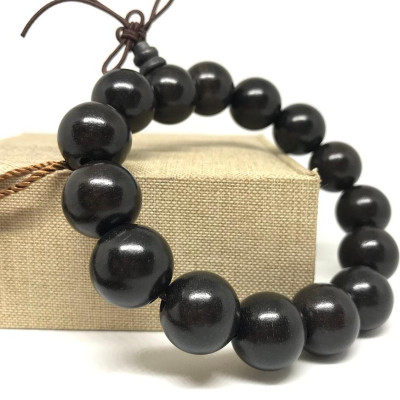 VÒNG TAY GỖ MUN SIZE HẠT 15MM -15 HẠT