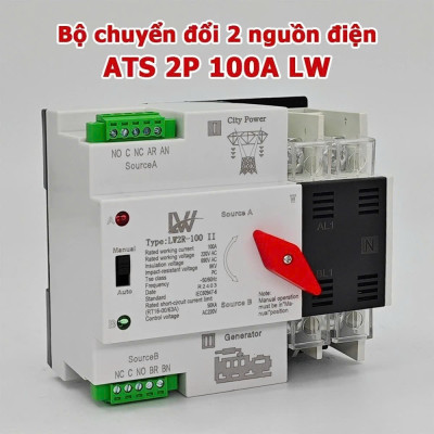 Cầu Dao Đảo Chiều Tự Động 100A – Không Mất Điện Khi Chuyển Nguồn, Phù Hợp Hộ Dùng 2 Nguồn Điện đèn