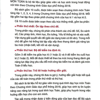 Sách - Kiểm Tra Và Đánh Giá Năng Lực Toán 1 - Học Kì 2
