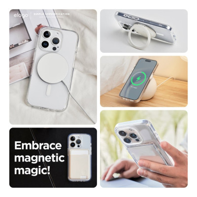 Ốp Lưng Trong Suốt Elago Mag Hybird Clear Case Sạc Không Dây Dành Cho iPhone 15 PRO MAX / iPhone 15 Pro - HÀNG CHÍNH HÃNG