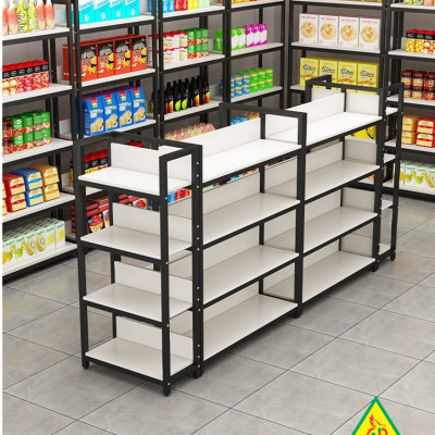 Kệ trưng bày sản phẩm, hàng hóa , kệ trang trí khung sắt mặt gỗ KST402 - Nội thất lắp ráp Viễn Đông Adv