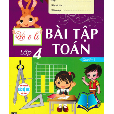 Sách - Combo Vở Ô Li Bài Tập Toán Lớp 4 - Quyển 1 + 2 (Dùng Chung Cho Các Bộ SGK Hiện Hành)