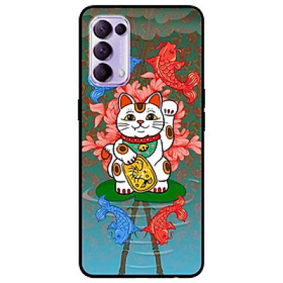 Ốp lưng dành cho Oppo Reno 5 mẫu Mèo Và Cá Chép