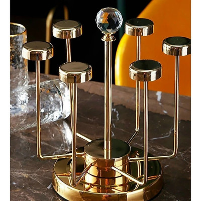  Giá úp ly, Giá úp cốc, Giá úp tiện lợi màu bạc Giá Úp Cốc Đẹp Để Bàn, LUXURY Giá Để Cốc Chén Inox Cao Cấp Xoay 360 Độ Sang Chảnh Và Tiện 