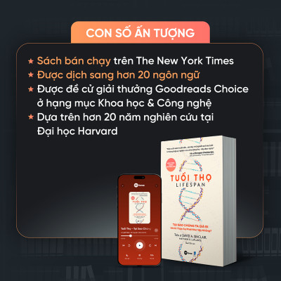 Combo Sách Giấy tặng Sách Nói | Tuổi thọ Lifespan - Tại sao chúng ta già đi và có thực sự phải như vậy không?