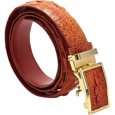 Thắt Lưng Nam Da Cá Sấu Gai Đuôi Huy Hoàng HT4212 (120 x 3.5 cm) - Vàng