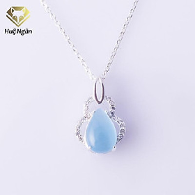 Dây chuyền bạc Ý 925 Huệ Ngân - Mặt đá phong thủy YYD136