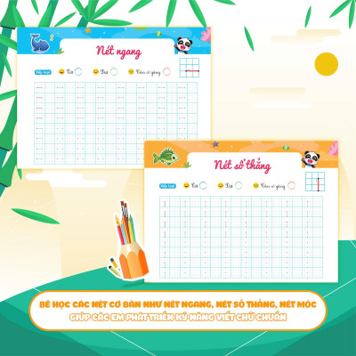 Sách - Phiếu Luyện Viết Cùng Gấu Kiki 1 - Luyện Viết Các Nét Cơ Bản - Megabook
