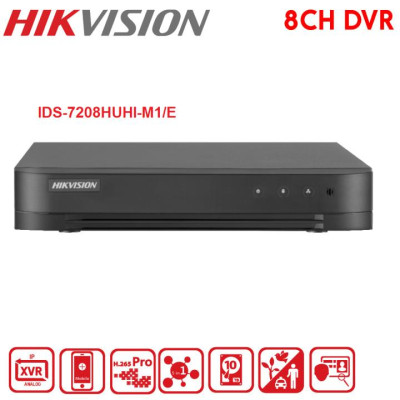 Đầu ghi 8 kênh TVI Analog 8MP Hikvision iDS-7208HUHI-M1/E Hỗ trợ camera lên 8MP ,.-Hàng chính hãng
