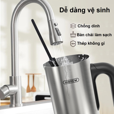 Máy tạo bọt sữa Nóng và Lạnh 4 trong 1 thương hiệu Mỹ HiBREW M3A cao cấp - Hàng Chính Hãng