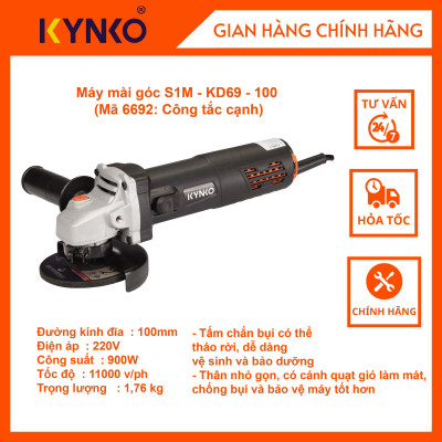 Máy mài 100 - KD69 (công tắc cạnh) cầm tay chất lượng chính hãng Kynko # 6692