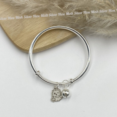 Lắc tay Cho Bé Bạc Ta Nguyên Chất S99 Mix Charm Chính Hãng Bạc Hiểu Minh LTE570
