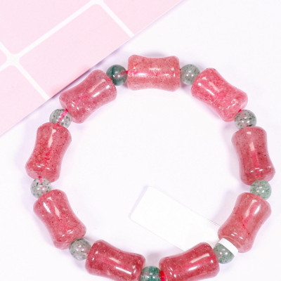 Vòng tay đá thạch anh dâu đốt trúc mệnh hỏa, thổ - Ngọc Quý Gemstones