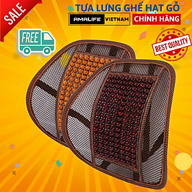 Miếng Lưới Tựa Lưng Ghế Bằng Hạt Gỗ Cao Cấp Cho Ô Tô, Xe Hơi Xe Tải Chính Hãng Amalife – Khung Tựa Lưng Ghế Hạt Gỗ Giao Màu Gỗ Sẫm Ngẫu Nhiên