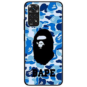 Ốp lưng dành cho Xiaomi Redmi Note 11 4G mẫu Bape Xanh Có Chữ
