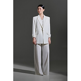 Quần vải ống suông fom dài TOVE màu trắng thiết kế cao cấp WHITE CHIC