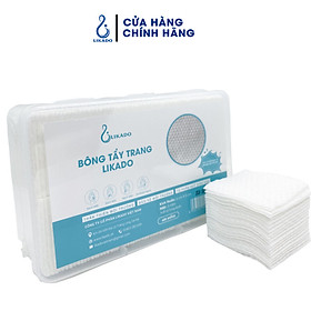 Bông tẩy trang Likado hộp 400 miếng 100%  bông kích thước 5cmx6cm